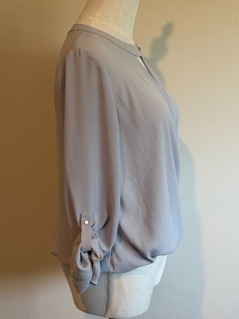 Ro & De Gray Faux Wrap Drapey Blouse | Minimalist Quiet Luxury - S - Picture 2 of 13
